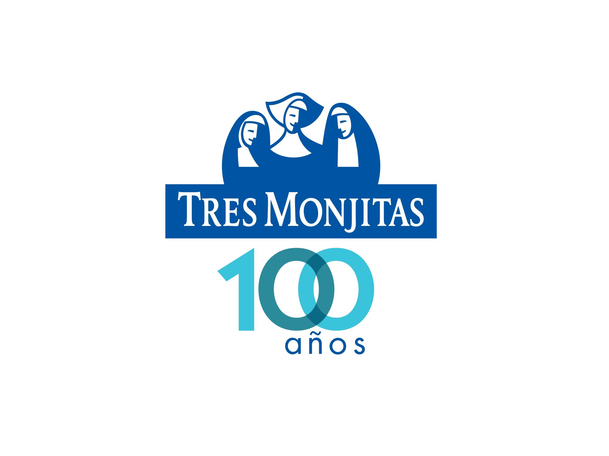 Logo de los 100 años de Tres Monjitas en 2018