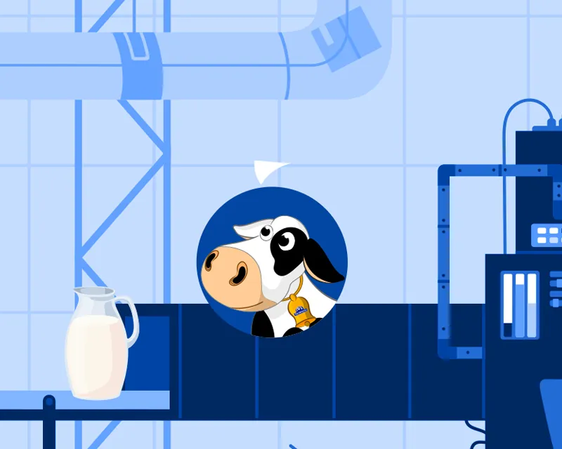 De la finca a la mesa, con Vigorosa. 4. La leche cruda se filtra y almacena en tanques refrigerados llamados silos. La leche pasa por procesos de pasteurización y homogeneización, y luego está lista para ser envasada.