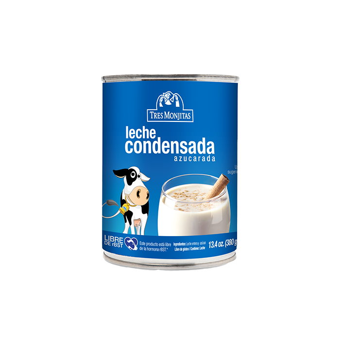 Tres Monjitas Leche Condensada azucarada lata 13.4 Oz