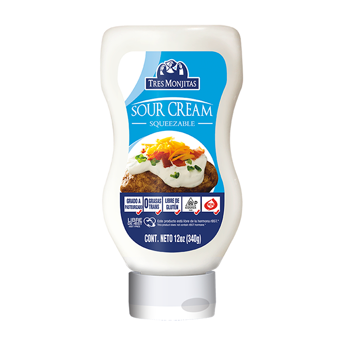 Tres Monjitas Sour Cream Squeezable 12 oz