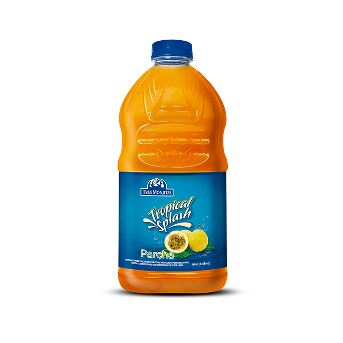 Tres Monjitas bebida Tropical Splash Parcha 64 Oz