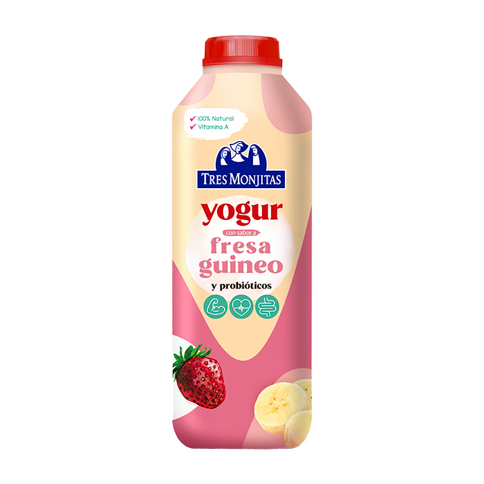 Tres Monjitas Yogur beblible Fresa Guineo 32 Oz