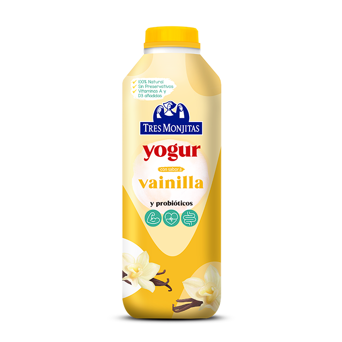 Tres Monjitas Yogur Bebible Vainilla 32 Oz