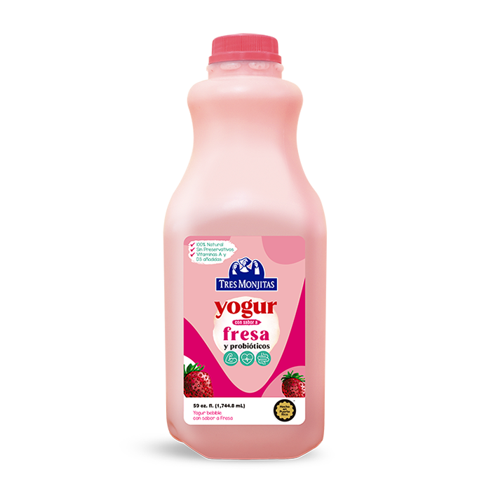 Tres Monjitas yogur bebible 59 oz fresa