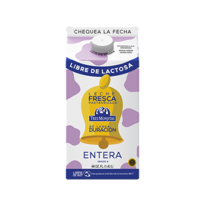 Tres Monjitas Leche Fresca de Larga Duración Entera 59 Oz
