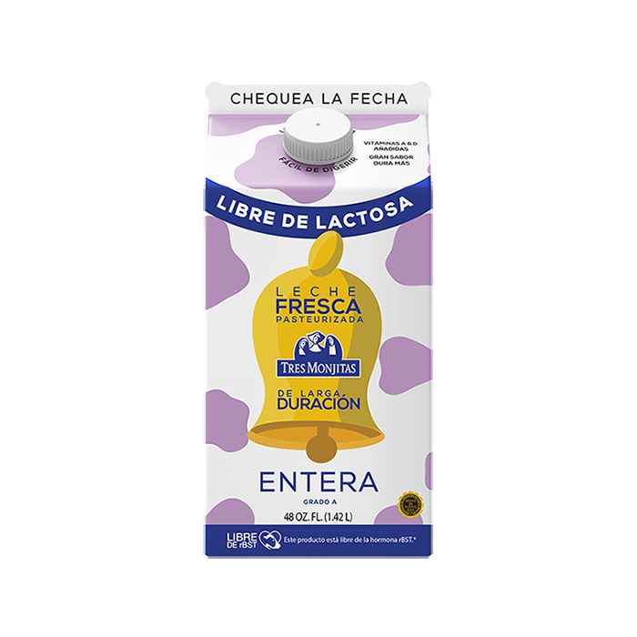 Tres Monjitas Leche Fresca de Larga Duración Entera 59 Oz