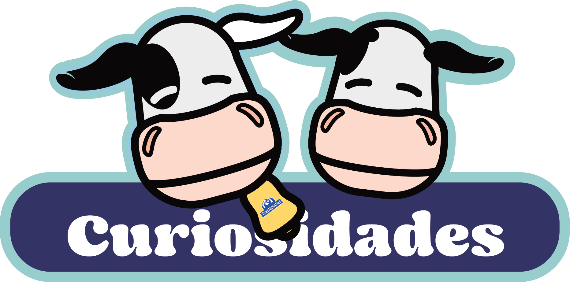 Curiosidades de las vacas por Tres Monjitas. ilustración de la vaca vigorosa con una amiga