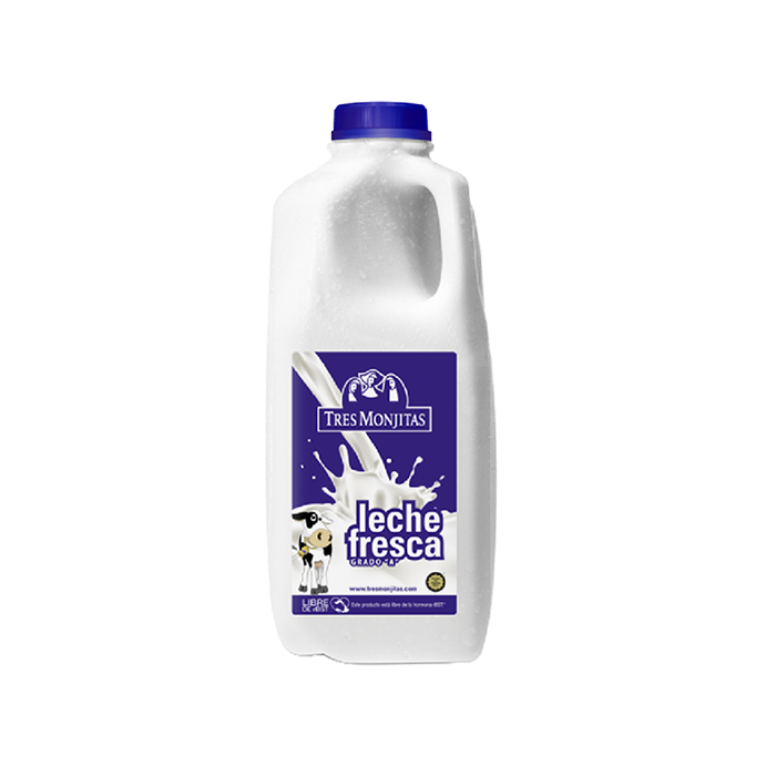 Tres Monjitas Leche fresca sobre un splash