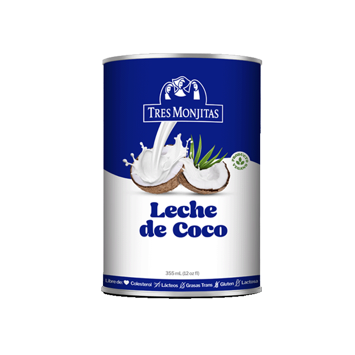 Leche de coco Tres Monjitas lata de 12 oz