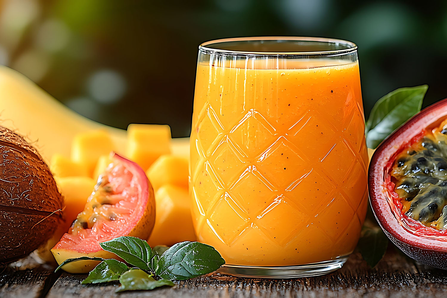 Frappés Tres Monjitas con Néctar de Frutas y frutas tropicales