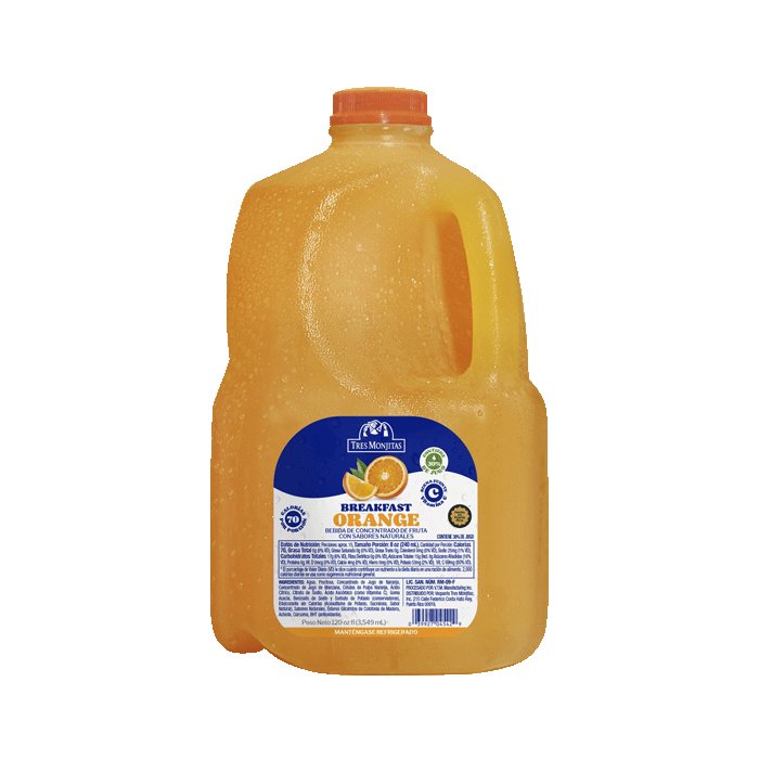 Breakfast Orange Tres Monjitas 120 Oz.