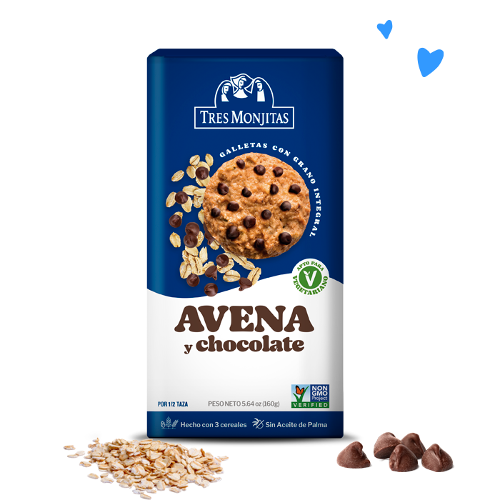 Galletas de avena y chocolate Tres Monjitas.