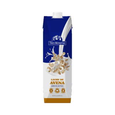 Leche De Avena Libre De Lacteos Tres Monjitas 32 Oz. Con Splash