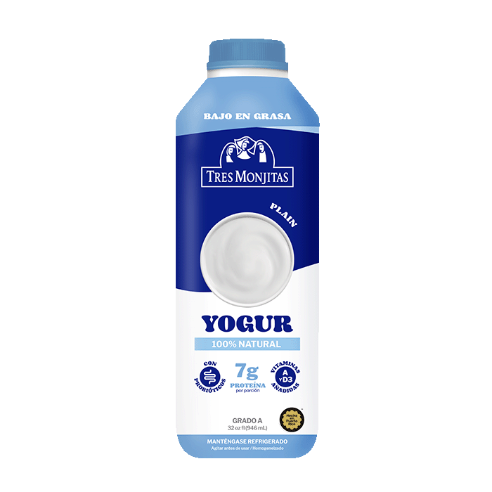 Tres Monjitas Yogur Bebible Plain 32 Oz