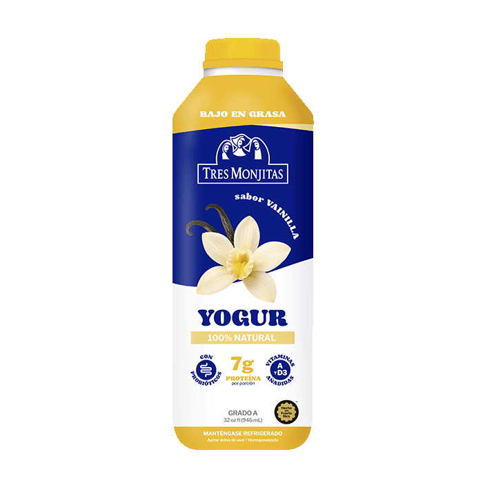 Tres Monjitas Yogur Bebible Vainilla 32 Oz